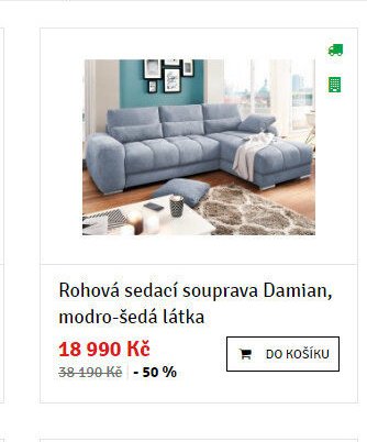 Rohová sedací souprava Damian, modro-šedá látka