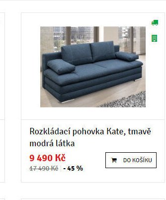 Rozkládací pohovka Kate, tmavě modrá látka