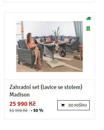 Zahradní set (lavice se stolem) Madison