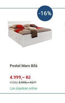 Postel Mars Bílá