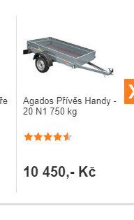 Ágados Přívěs Handy - 20 N1 750 kg