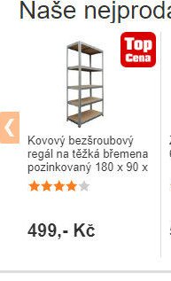 Kovový bezšroubový regál na těžká břemena pozinkovaný 180 x 90 x