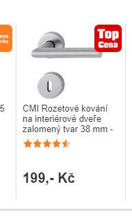 CMI Rozetové kování na interiérové dveře zalomený tvar 38 mm -