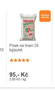 Písek na hraní 25 kg/pytel
