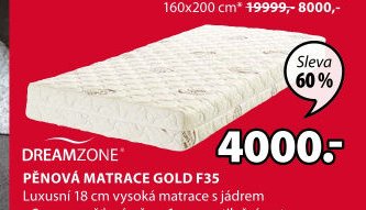 PĚNOVÁ MATRACE GOLD F35