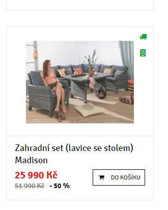 Zahradní set (lavice se stolem) Madison
