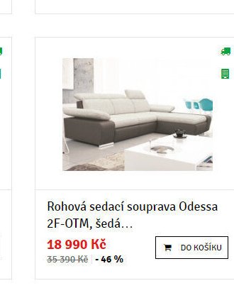 Rohová sedací souprava Odessa 2F-OTM, šedá