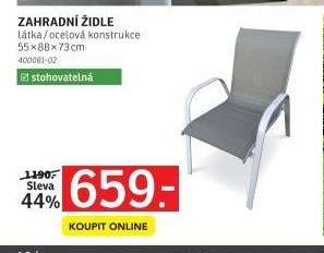 ZAHRADNÍ ŽIDLE Látka/ocelová konstrukce