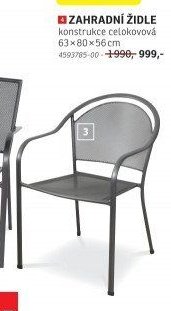 4 ZAHRADNÍ ŽIDLE konstrukce celokovová