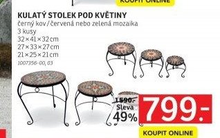KULATÝ STOLEK POD KVĚTINY