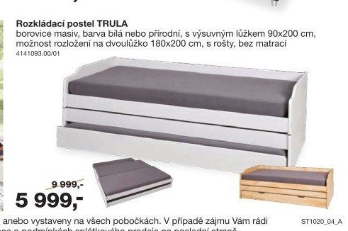 Rozkládací postel TRULA
