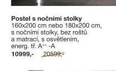 Postel s nočními stolky