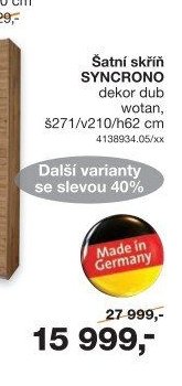 Šatní skříň SYNCRONO