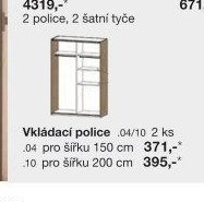 Vkládací police (program BOSTON)