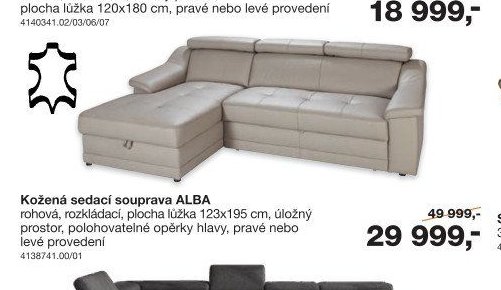 Kožená sedací souprava ALBA