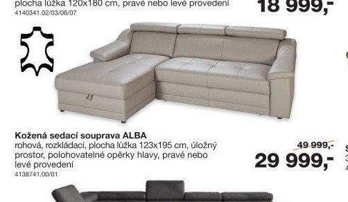 Kožená sedací souprava ALBA