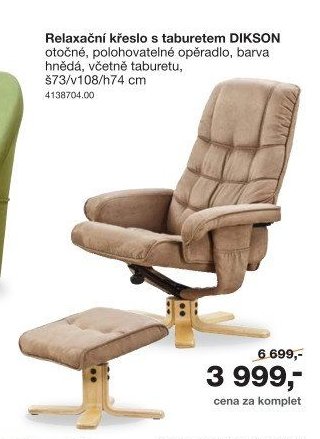 Relaxační křeslo s taburetem DIKSON