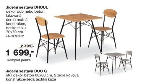 Jídelní sestava DHOUL