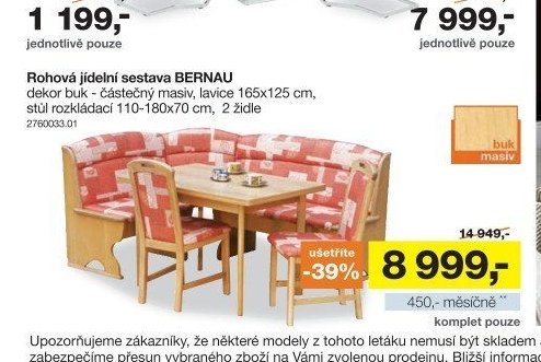 Rohová jídelní sestava BERNAU