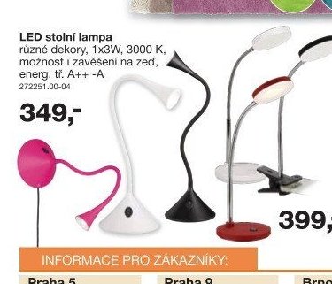LED stolní lampa bílá