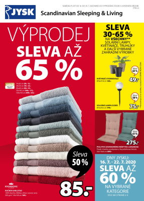 akční leták Jysk 16.7.2020-29.7.2020