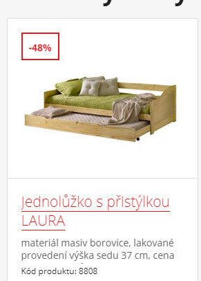 Jednolůžko s přistýlkou LAURA