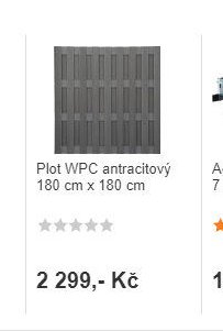 Plot WPC antracitový 180 cm x 180 cm