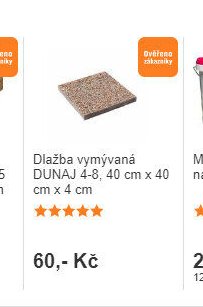 Dlažba vymývaná DUNAJ 4-8, 40 cm x 40 cm x 4 cm