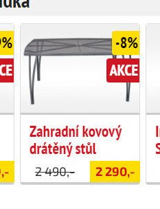 Zahradní kovový drátěný stůl