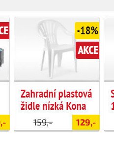 Zahradní plastová židle nízká Kona