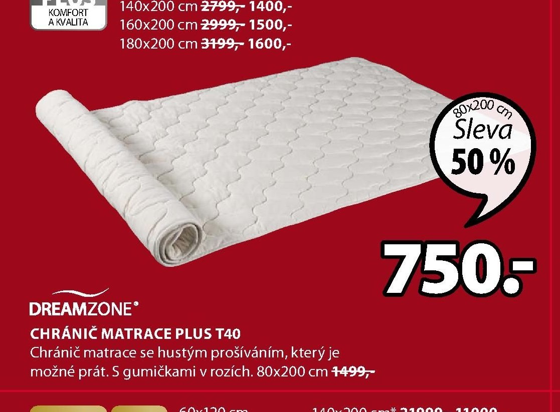 DREAMZONE CHRÁNIČ MATRACE PLUS T40