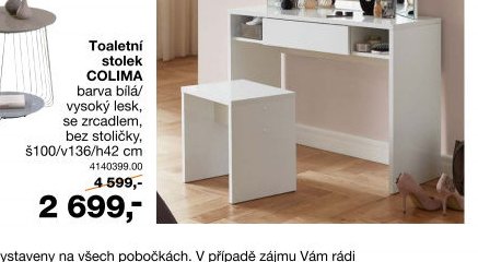Toaletní stolek COLIMA