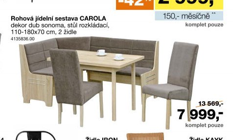 Rohová jídelní sestava CAROLA