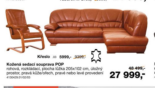 Kožená sedací souprava POP