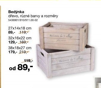Bedýnka dřevo, různé barvy a rozměry