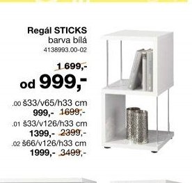 Regál STICKS barva bílá