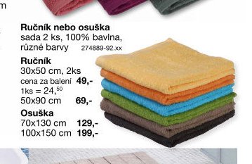 Ručník nebo osuška sada 2 ks