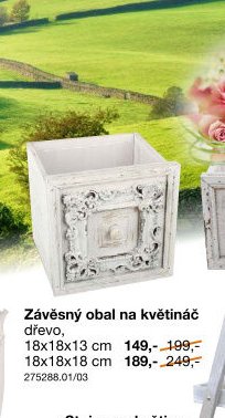 Závěsný obal na květináč dřevo