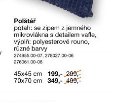 Polštář 45x45 cm / 70x70 cm
