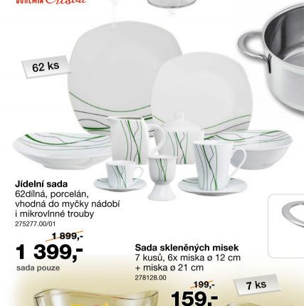 Jídelní sada 62dílná, porcelán