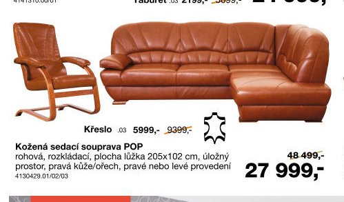 Kožená sedací souprava POP