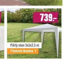 Párty stan 3x3x2,5 m Pásková tkanina