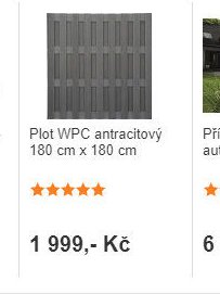 Plot WPC antracitový 180 cm x 180 cm