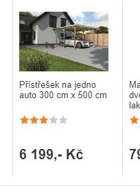 Přístřešek na jedno auto 300 cm x 500 cm