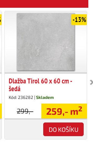Dlažba Tirol 60 x 60 cm - šedá