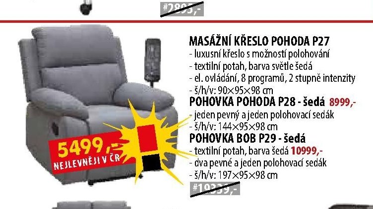 MASÁŽNÍ KŘESLO POHODA P27