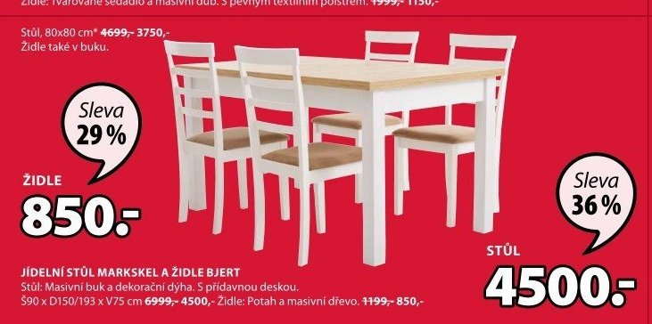Jídelní stůl MARKSKEL a židle BJERT