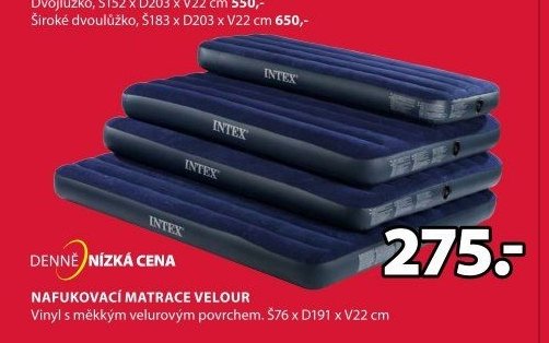 NAFUKOVACÍ MATRACE VELOUR