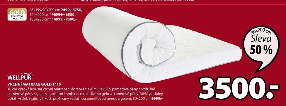 VRCHNÍ MATRACE GOLD T110