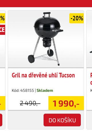 Gril na dřevěné uhlí Tucson